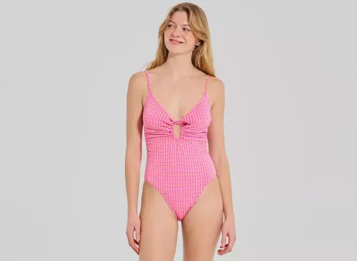 Juniors' Ninety-Nine° Tunneled Cut Out One-Piece Swimsuit