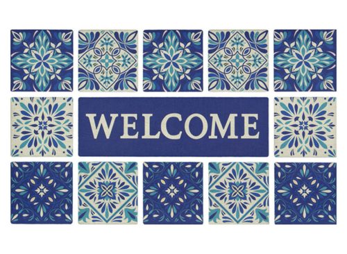  KIRKTON HOUSE 18" x 30" Sculptures Doormat - Welcome Tiles