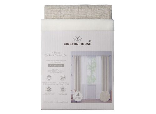 KIRKTON HOUSE 4pc Blackout Curtain Set - Beige