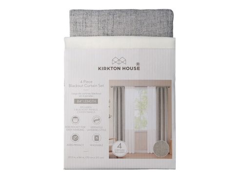 KIRKTON HOUSE 4pc Blackout Curtain Set - Gray