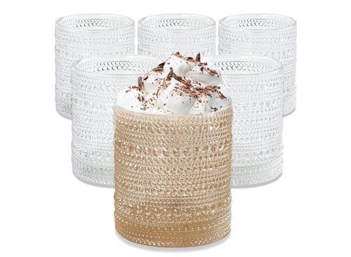 Kate Aspen Clear Hobnail Beaded Drinking Glasses Set of 6 -10 oz Vintage Glassware Set Cocktail Glass Set, Juice Glass, Water Cups | Makes A Great Hostess Gift or Gift for New Home Owners