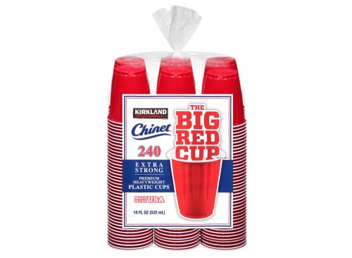 Kirkland Signature Chinet 18 oz Plastic Cup, Red, 240-count
