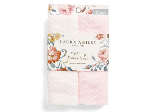 LAURA ASHLEY 2pk Exfoliating Shower Towels