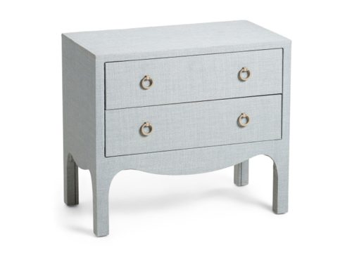 LILLIAN AUGUST 27x23.5 Linen Wrapped 2 Drawer Side Table