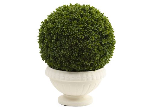 LUXE HABITAT Uv Resistant 18in Single Ball Topiary In Magnesium Oxide Pot