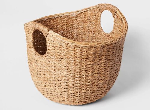 Large Round Braided Seagrass Basket - Brightroomâ„¢: Handwoven Khaki Wicker for Blanket Storage, Nest Certified