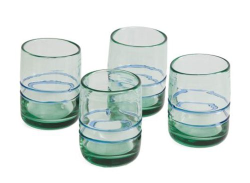 MADE IN COLOMBIA Set Of 4 Handmade Rocks Top Glasses