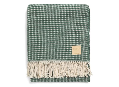 MADE IN ITALY Made In Italy Waffle Knit Fringe Trim Throw