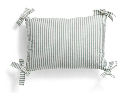 MDESIGN 14x20 Cotton Striped Pillow With Corner Ties