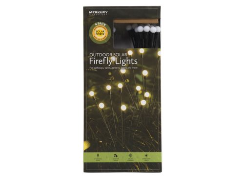 MERKURY 4pk Outdoor Solar Firefly Cluster Stake Lights