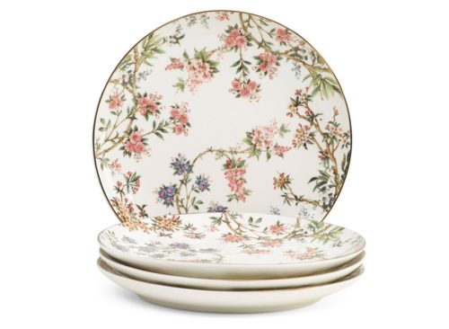 MORRIS & CO. Set Of 4 Porcelain Jungle Collection Salad Plates