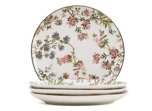 MORRIS & CO. Set Of 4 Porcelain Jungle Collection Salad Plates