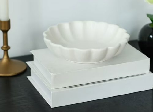 Mainstays Scalloped White Decorative Tabletop Bowl