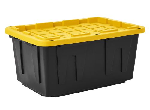 Member's Mark 27 Gallon Heavy-Duty Black and Yellow Storage Tote, 20.6" D x 30.6" W x 14.3" H, 1 pack or 4 pack