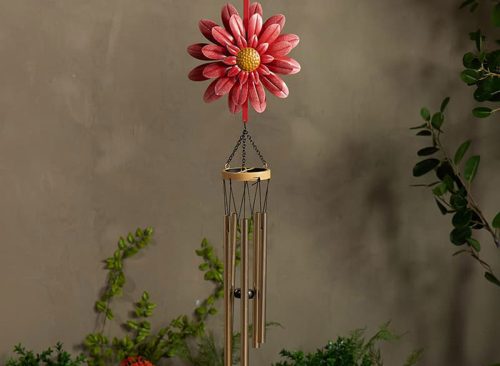 Metal Flower Twirling Wind Chime