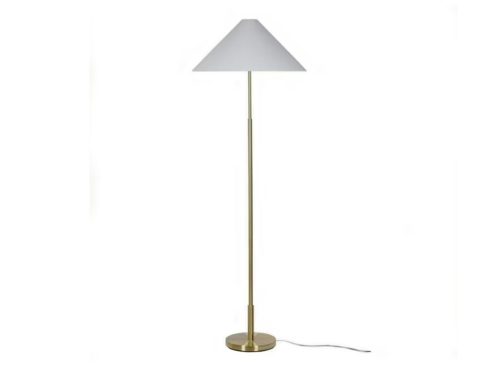 My Texas House 64'' Floor Lamp with White Fabric Empire Shade Transitional Floor Light Fixture for Living Room, Bedroom, or Office, Gold