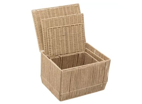 Natural Woven Paper Rope Basket Set