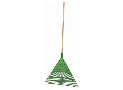 ONE STOP GARDENS Leaf Rake with Wood Handle