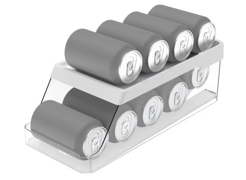 OU Soda Can Organizer for Refrigerator, Clear Rolling Can Dispenser for Fridge / Pantry, Soda Can Rack Kitchen Organizers, BPA Free