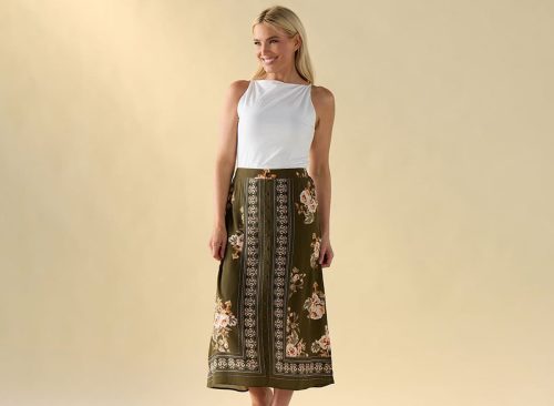 Olive Print Skirt