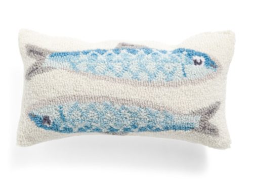 PEKING HANDICRAFT 9x16 Sardines Hooked Pillow