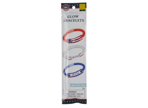 Patriotic Glow Bracelets, 3 ct