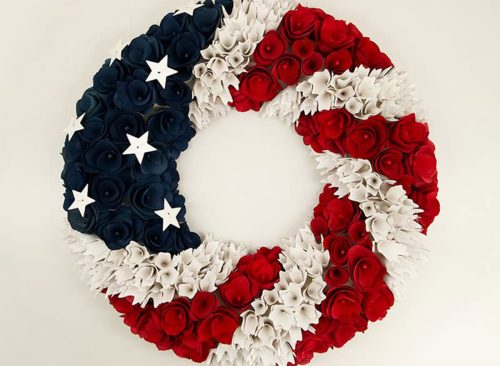 Patriotic Shaved Wood Wreath