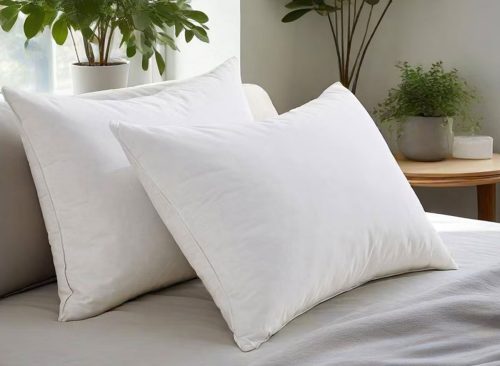 Peace Nest White Goose Down Feather Pillows with 100% Cotton Cover Set of 2, White Classic, Standard