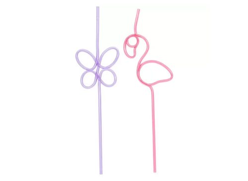 Pink & Purple Twisty Straws