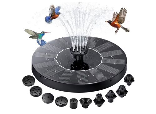 Posrue Solar Fountain, Floating Solar Powered Water Fountain Pump for Bird Bath, Garden, Pond, Pool, Outdoor