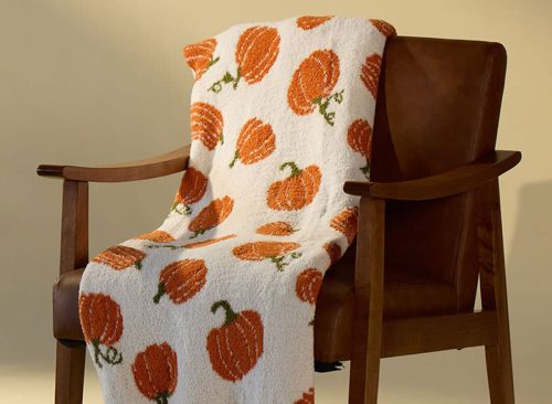 Pumpkin Knit Throw