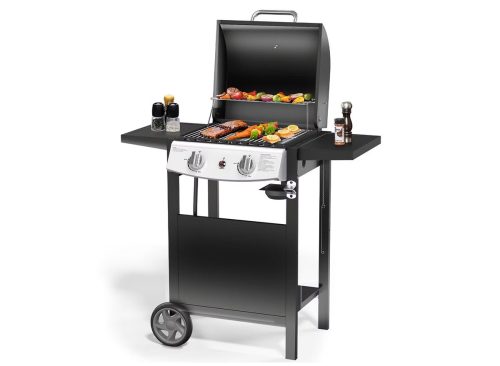 R.W.FLAME Propane Gas Grill 21000 BTU with 2-Burner,325 sq.in. Outdoor BBQ Grill for Barbecue Cooking with Top Cover Lid,Wheels,Side Storage Shelves