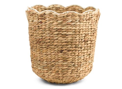 RGI 18in Round Laundry Basket With Resin Scalloped Trim