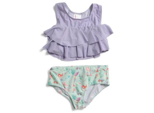 RUFFLEBUTTS Big Girls 2pc Mermaid Princess Swimsuit