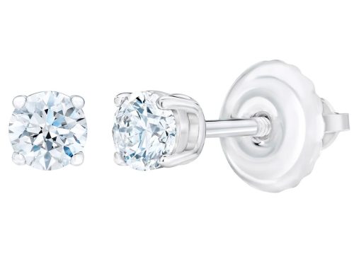 Round Brilliant 0.23 ctw VS2 Clarity, I Color Diamond 14kt Gold Screwback Stud Earrings