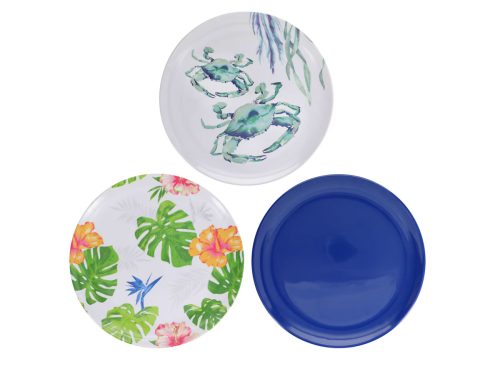 Round Tropical Party Plates, 11-in