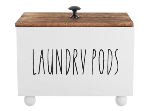 Rustic Wood Laundry Pod Container Laundry Room Organization and Storage Farmhouse Laundry Pod Organizer Box Laundry Room Decor Dispenser Laundry Pod Holder with Lid