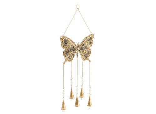 SAGEBROOK HOME 24in Mosaic Metallic Butterfly Wind Chime