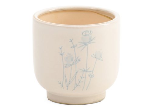 SAGEBROOK HOME 5in Ceramic Floral Planter
