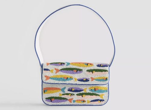 SOL and MER Beaded Baguette Shoulder Bag