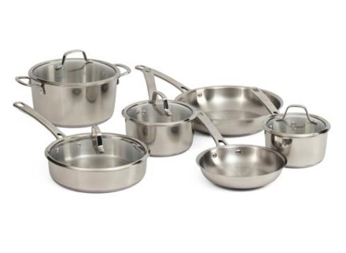SUR LA TABLE 10pc Tri-ply Stainless Steel Cookware Set