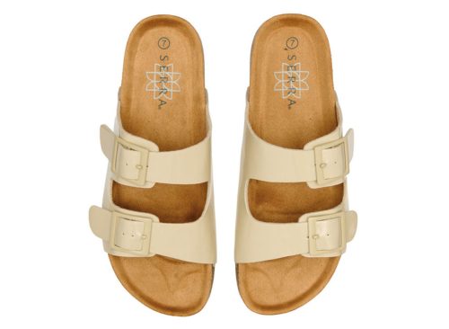 Serra Ladies Footbed Sandal - Beige Size 9