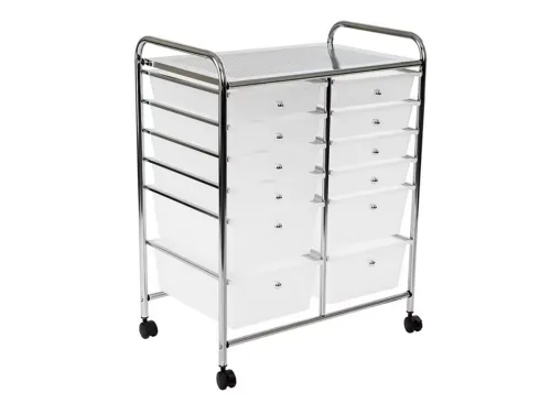 Seville Classics 12-Drawer Rolling Organizer Cart, 25.2" W x 15.2" D x 31.7" H