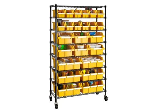 Seville Classics 24-Bin Rack with Wheels