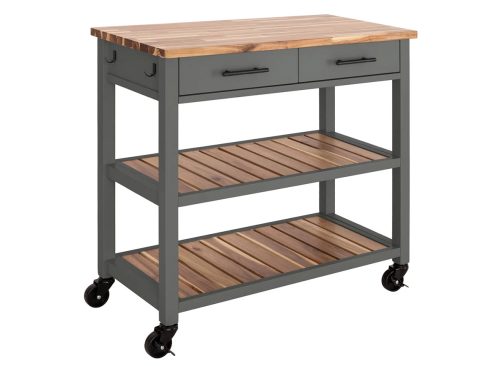 Seville Kitchen Cart with Acacia Shelves