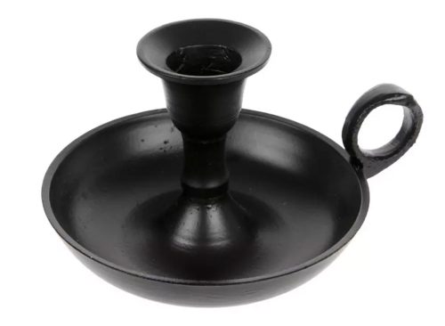 Short Black Metal Taper Candle Holder