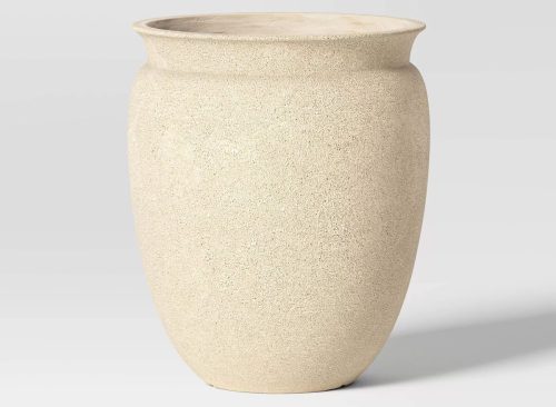 Small Plastic Outdoor Planter Pot Cream 14"x14" - Threshold™ designed with Studio McGee