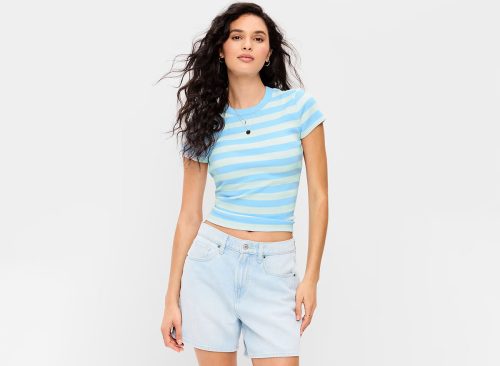 Snug Crew-Neck Ribbed T-Shirt