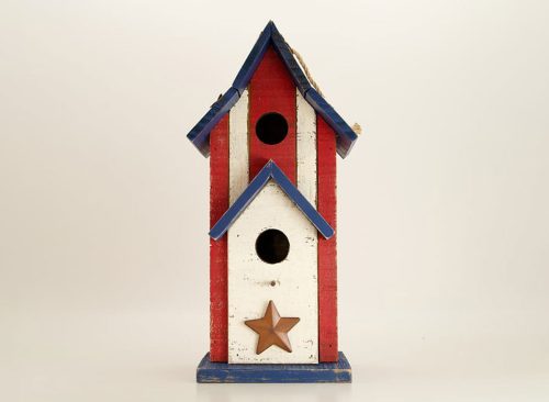 Stars and Stripes Wooden Birdhouse