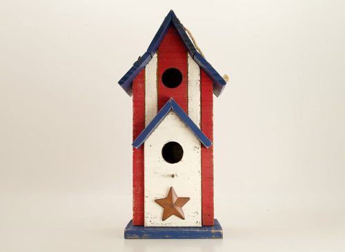 Stars and Stripes Wooden Birdhouse